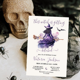 Witch krijgt Hitched Halloween Vrijgezellenfeest Kaart