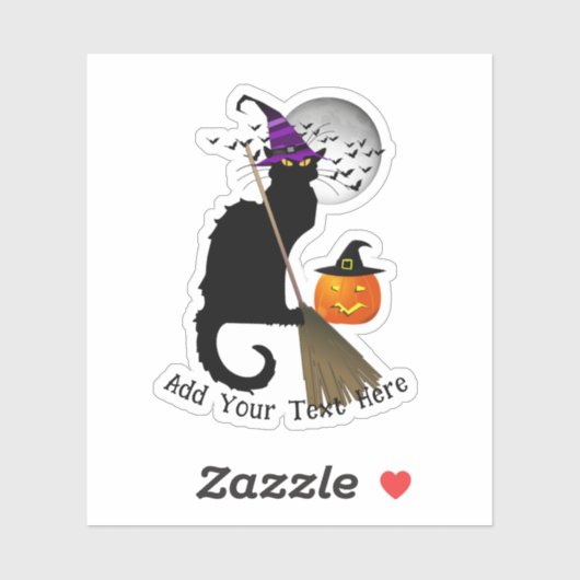 Witch Le Chat Noir Halloween Sticker (Vel)
