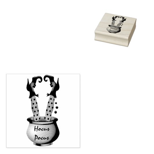 Witch Legs in Brewing Pot Rubberstempel (Gestempeld)