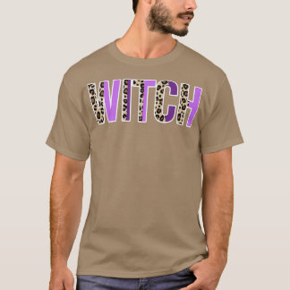 Witch Leopard Design Witches Halloween Costume Des T-shirt
