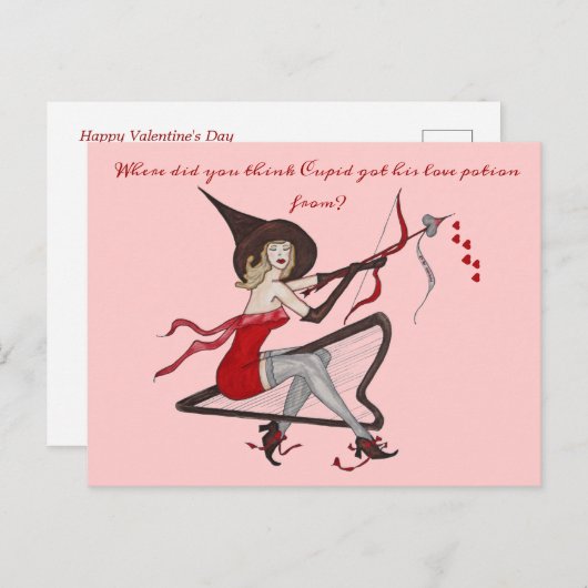 Witch Love Potion Valentijn Kaart (Voorkant / Achterkant)
