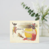 Witch Magic Spell Broom Briefkaart (Staand voorkant)