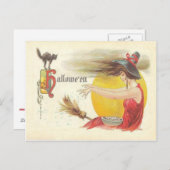 Witch Magic Spell Broom Briefkaart (Voorkant / Achterkant)
