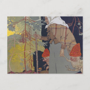 Witch met paddenstoelen - Franz Wacik Briefkaart