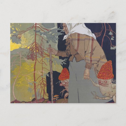 Witch met paddenstoelen - Franz Wacik Briefkaart (Voorkant)