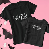 Witch Mini Zwart Halloween Mama en Me Matching Kinder Shirts