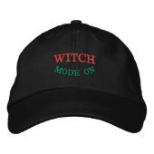 WITCH MODE ON Custom Text Premium Quality-Hat Bold Geborduurde Pet (Voorkant)