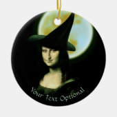 Witch Mona Lisa Halloween Full Moon Keramisch Ornament (Voorkant)