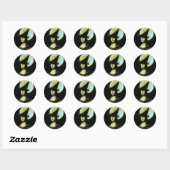Witch Mona Lisa Halloween Ronde Sticker (Vel)