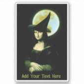 Witch Mona Lisa Halloween Sticker (Voorkant)