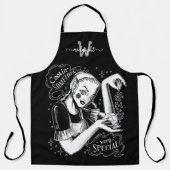 Witch Monogram Black All-Over Print Apron Schort (Voorkant)