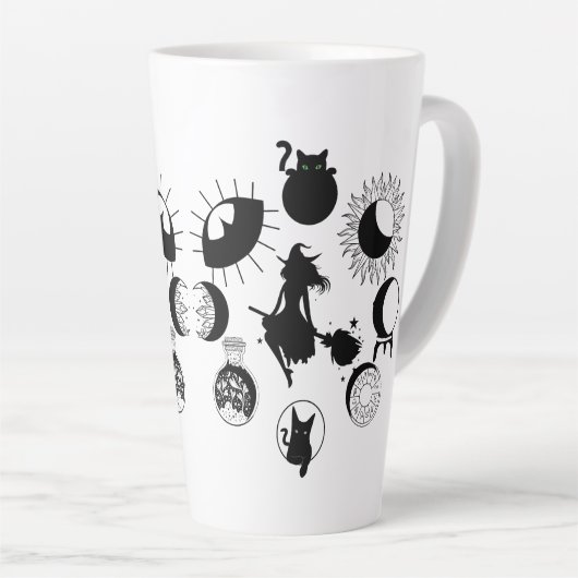 Witch moon fase grote latte mok, koffie, gothic latte mok (Rechterhoek)