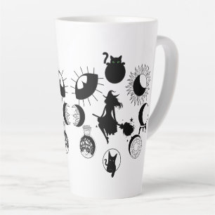 Witch moon fase grote latte mok, koffie, gothic mok