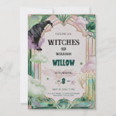Witch Musical Birthday Invitation Magical Canva Kaart (Voorkant)