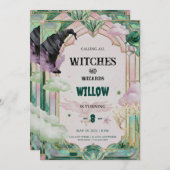 Witch Musical Birthday Invitation Magical Canva Kaart (Voorkant / Achterkant)