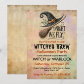 Witch of Warlock Halloweenfeest Kaart (Voorkant / Achterkant)