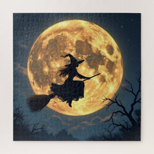 Witch On Broom beroemd gemaakt door Full Moon Hall Legpuzzel (Verticaal)