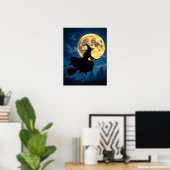 Witch On Broom beroemd gemaakt door Full Moon Hall Poster (Thuiskantoor)