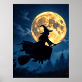 Witch On Broom beroemd gemaakt door Full Moon Hall Poster (Voorkant)