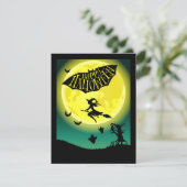 Witch On Broom Happy Halloween (Staand voorkant)