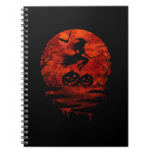 WITCH ON BROOM RED MOON NOTITIEBOEK (Voorkant)