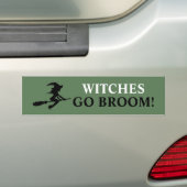 Witch on Broomstick Bumpersticker (Op auto)
