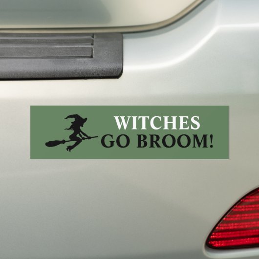 Witch on Broomstick Bumpersticker (Op auto)