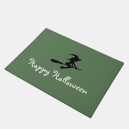 Witch on Broomstick, Happy Halloween Deurmat (Schuin)