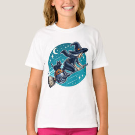 Witch on Wheels: Halloween-magie met een modern ui T-shirt