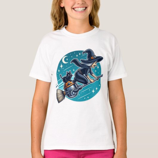 Witch on Wheels: Halloween-magie met een modern ui T-shirt (Voorkant)