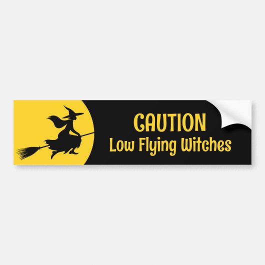 Witch op Broom Bumpersticker (Voorkant)