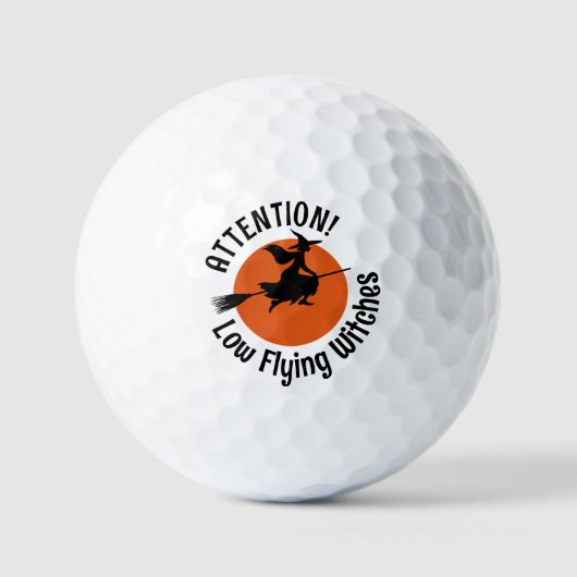 Witch op Broom Golfballen (Voorkant)
