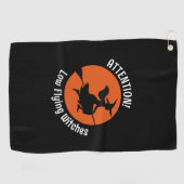 Witch op Broom Golfhanddoek (Horizontaal)
