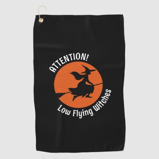 Witch op Broom Golfhanddoek (Voorkant)