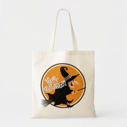 Witch op Broom Halloween Tote Bag (Voorkant)