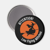 Witch op Broom Magneet (Voorkant / Achterkant)