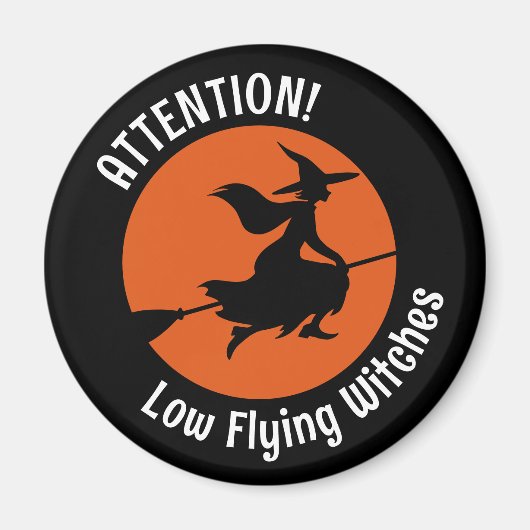 Witch op Broom Magneet (Voorkant)