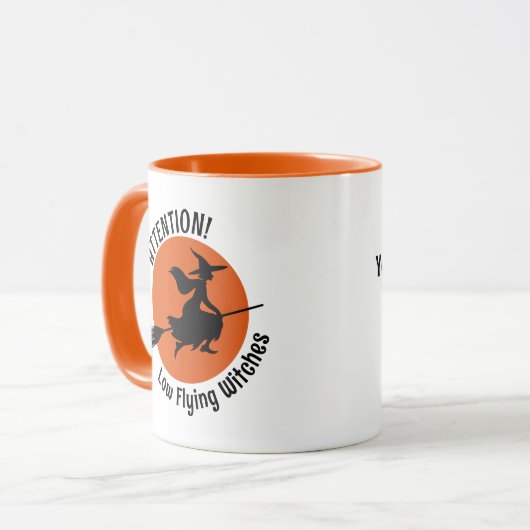 Witch op Broom Mok (Voorkant links)