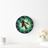 Witch op Broom Silhouette Ronde Klok (Huis)