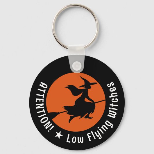 Witch op Broom Sleutelhanger (Voorkant)