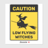 Witch op Broom Sticker (Vel)