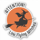 Witch op Broom Sticker (Voorkant)