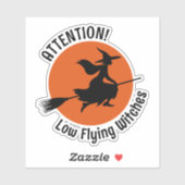 Witch op Broom Sticker (Vel)