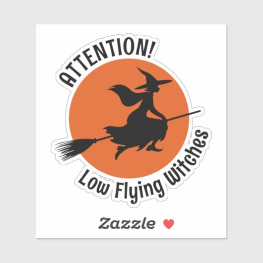 Witch op Broom Sticker (Vel)