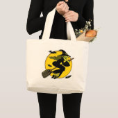 Witch op Broomstick Grote Tote Bag (Voorkant (product))
