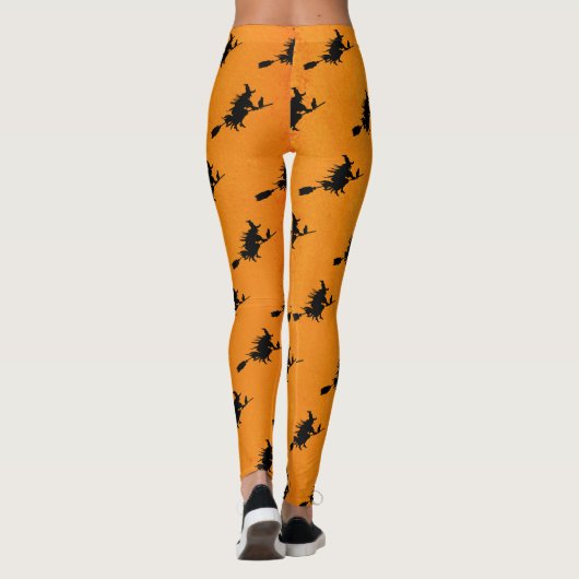 Witch op Broomstick Halloween Leggings (Achterkant)