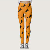 Witch op Broomstick Halloween Leggings (Voorkant)