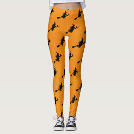 Witch op Broomstick Halloween Leggings
