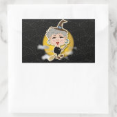 Witch op Broomstick Rechthoekige Sticker (Tas)