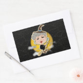 Witch op Broomstick Rechthoekige Sticker (Envelop)